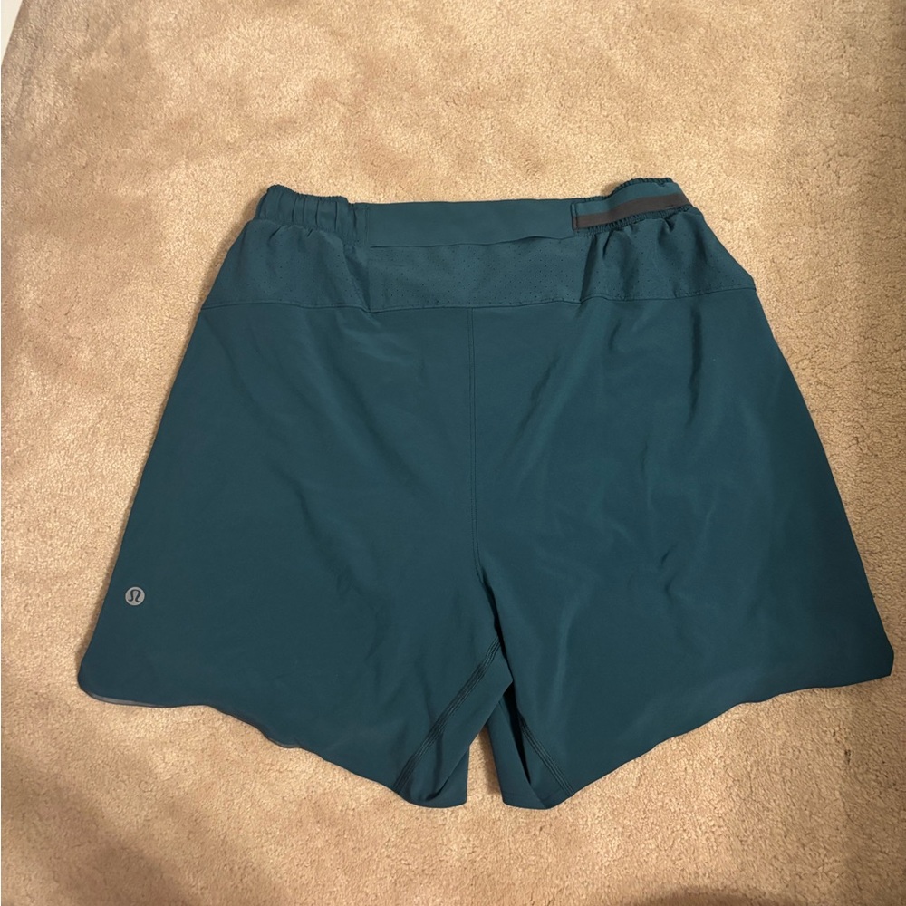 lululemon athletica Men's Deep Teal Athletic Shorts - Picture 3 of 7